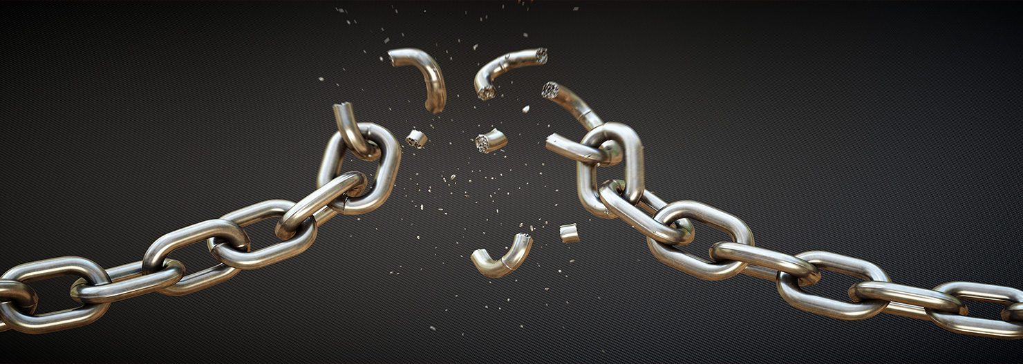 image of broken metal chain